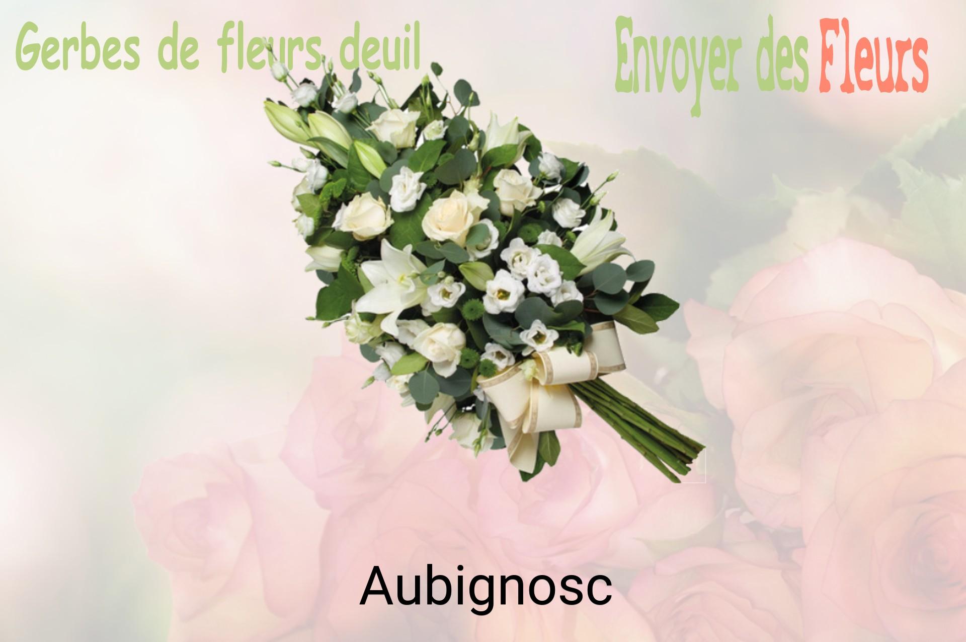 Gerbe de fleurs de deuil livrée à Aubignosc